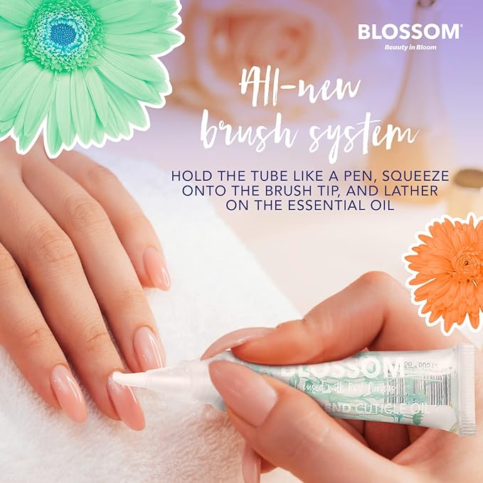 Blossom Cuticle Oil Pen for Nails, On the Mend Scented Travel Nail Oil for Growth and Strength, Infused with Real Flowers 0.34oz, Jasmine