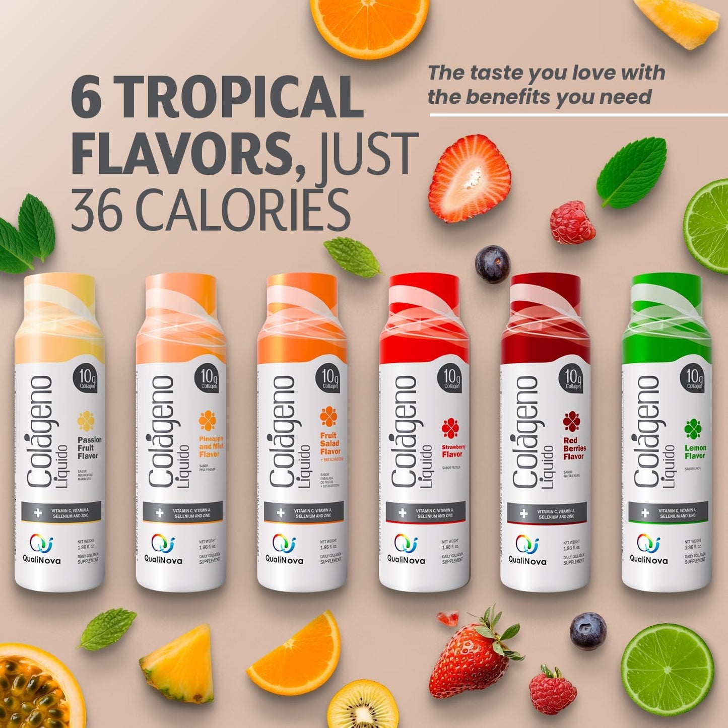 Hydrolyzed Liquid Collagen for Women & Men (30 Pack) –3X Faster Absorption, 10g Collagen Drink for Anti-Aging, Hair Growth & Joint Support- Individual Shots- 6 Tropical Flavors