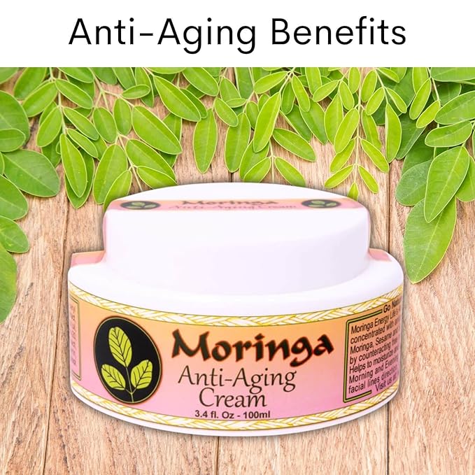 Moringa Anti Aging Cream 13 Natural Herbs with Antioxidants 3.4 oz