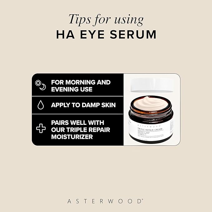 Asterwood Triple Repair Serum (8 oz) + Hyaluronic Acid Eye Serum
