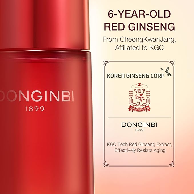 Donginbi Red Ginseng Essential Skin Care Set - Firming & Skin Barrier Repair Moisturizer, Hydrating Toner, Korean Red Ginseng Essence, Pore Cleaner, Korean Skin Care Gifts for Women