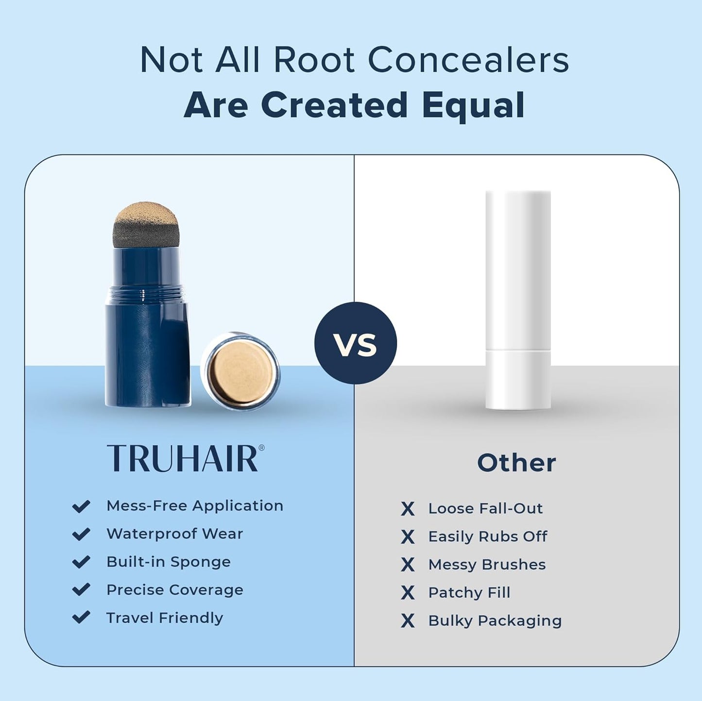 TRUHAIR Jumbo Color & Conceal Waterproof Root Touch Up Hair Color for Gray Hair Coverage - Instant Root Cover Up Hair Powder for Women & Men - Bald Spot Concealing, Hairline Filling (Gray)