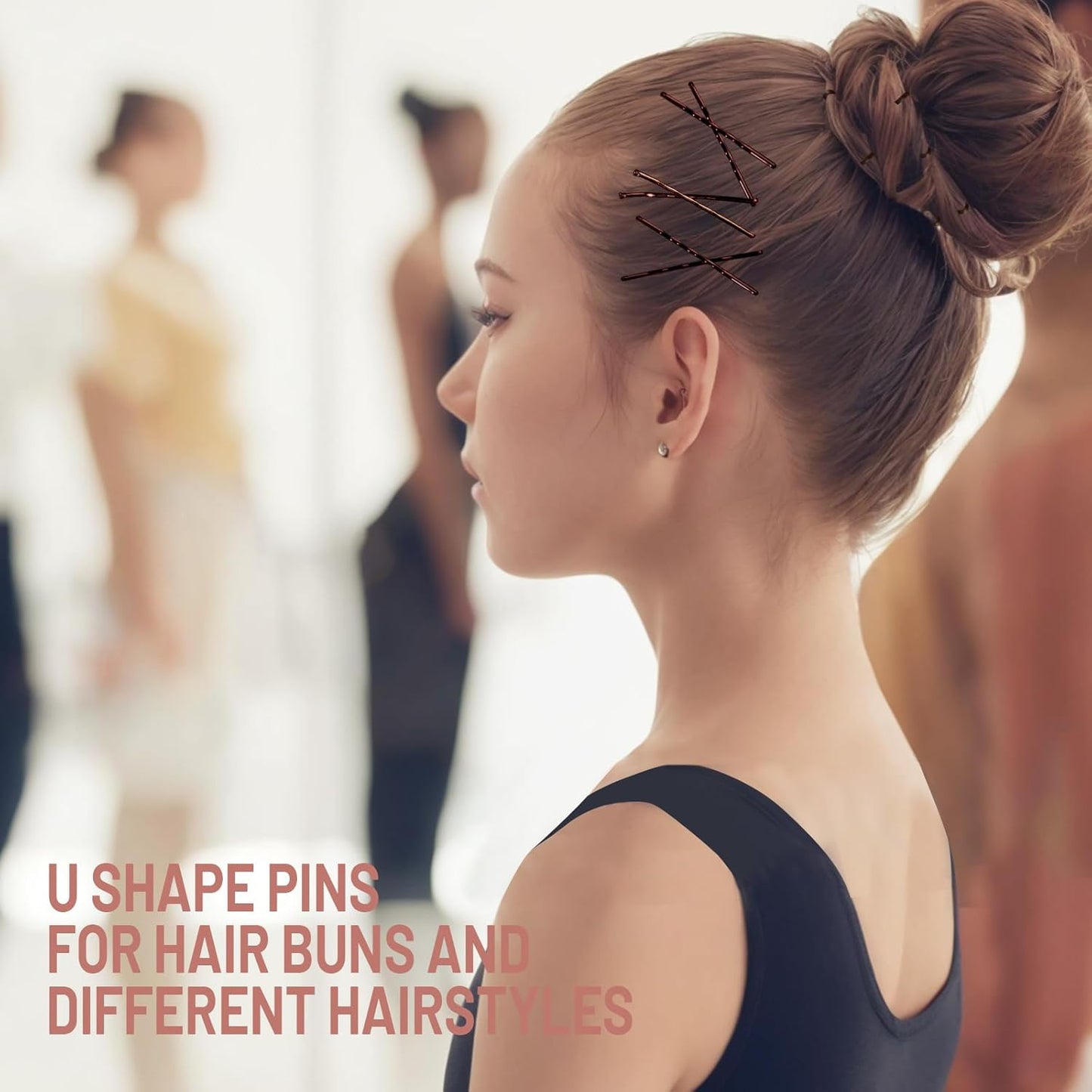 Teenitor 100Pcs Bobby Pins Bobby Pins for Women, Brown Bobby pins Hair Pins, Hair Pins for Women 2inch