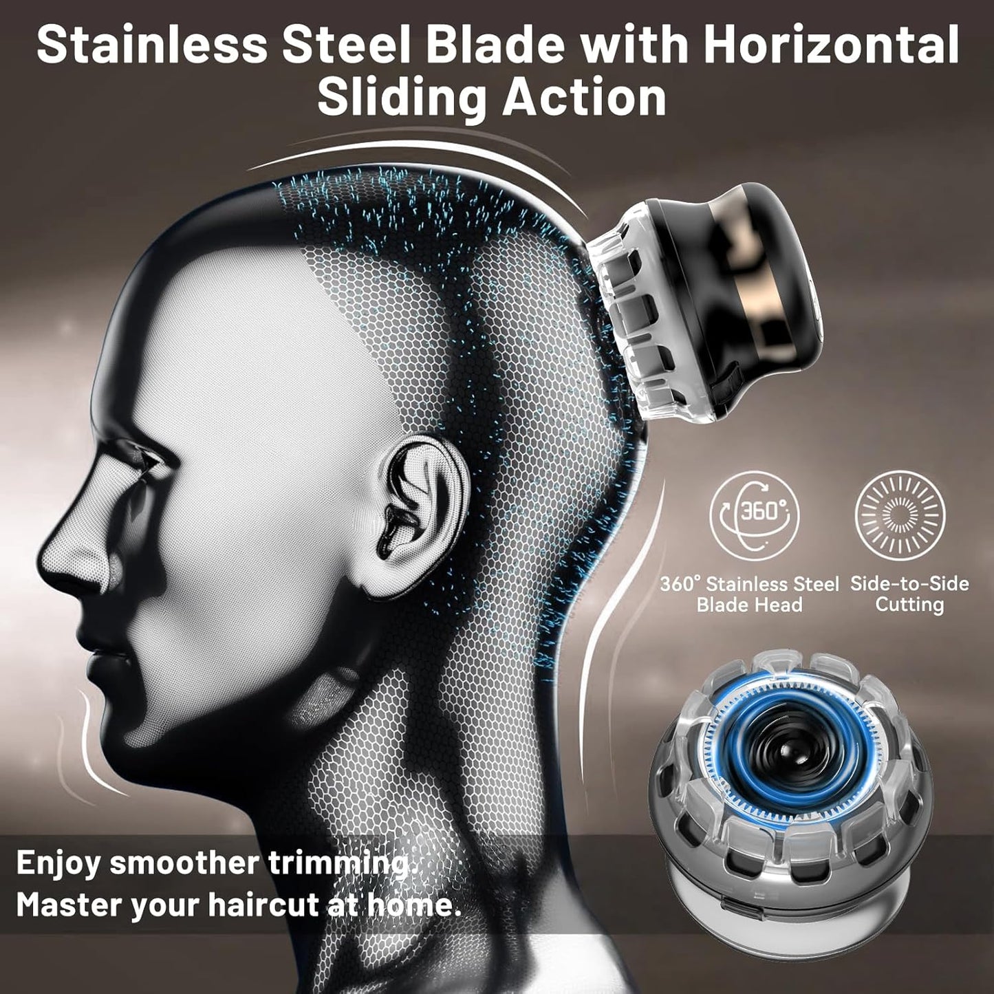 Self Haircut Kit for Men with Trimmer – DIY Clipper for Buzz Cut, Crew Cut, Flat Top – LED Display, Waterproof, USB Rechargeable, Home Use with 2 Guards