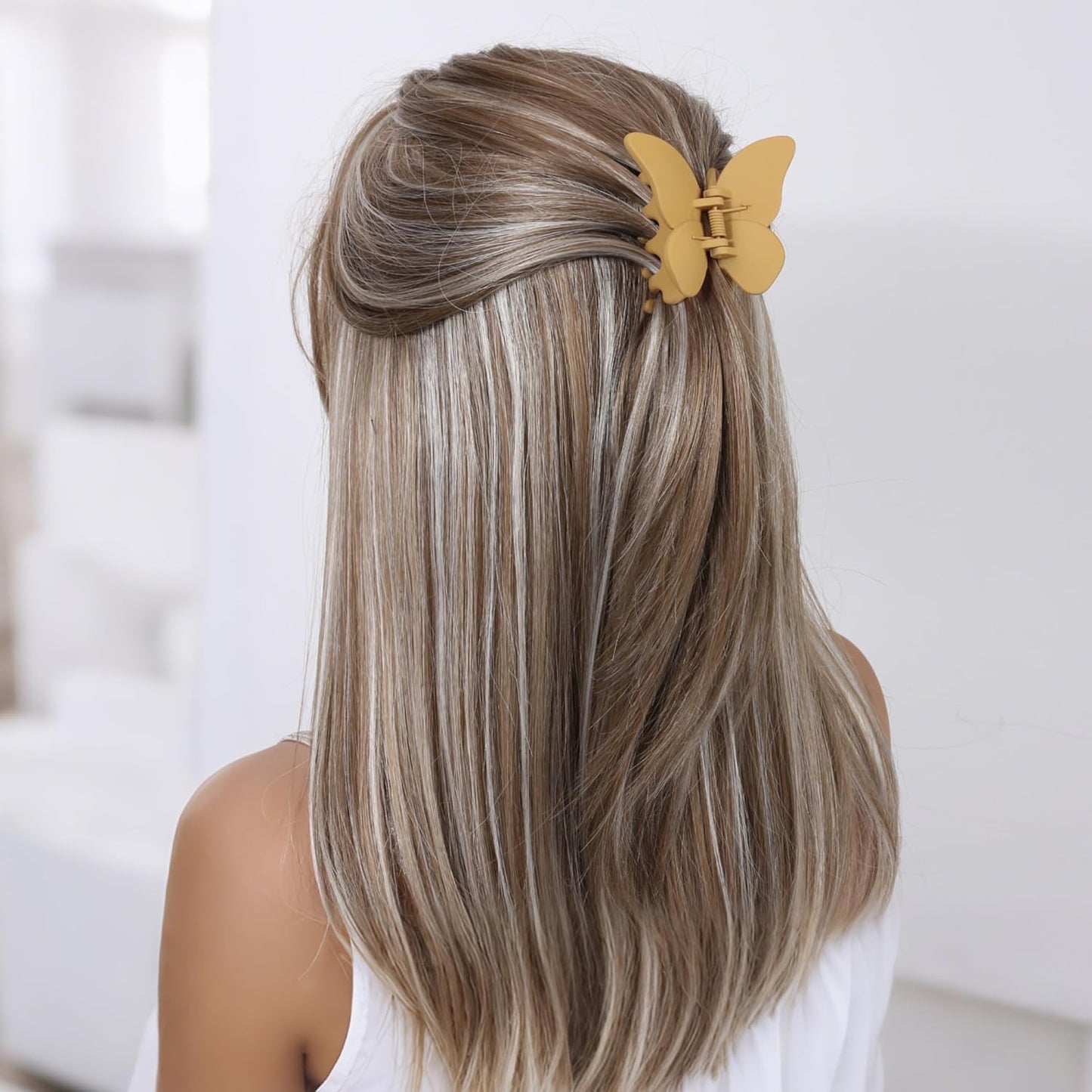 Butterfly Hair clips Hair Accessories for girl women Matte claw clips for Thick or Thin Hair. (Matte 4pcs)