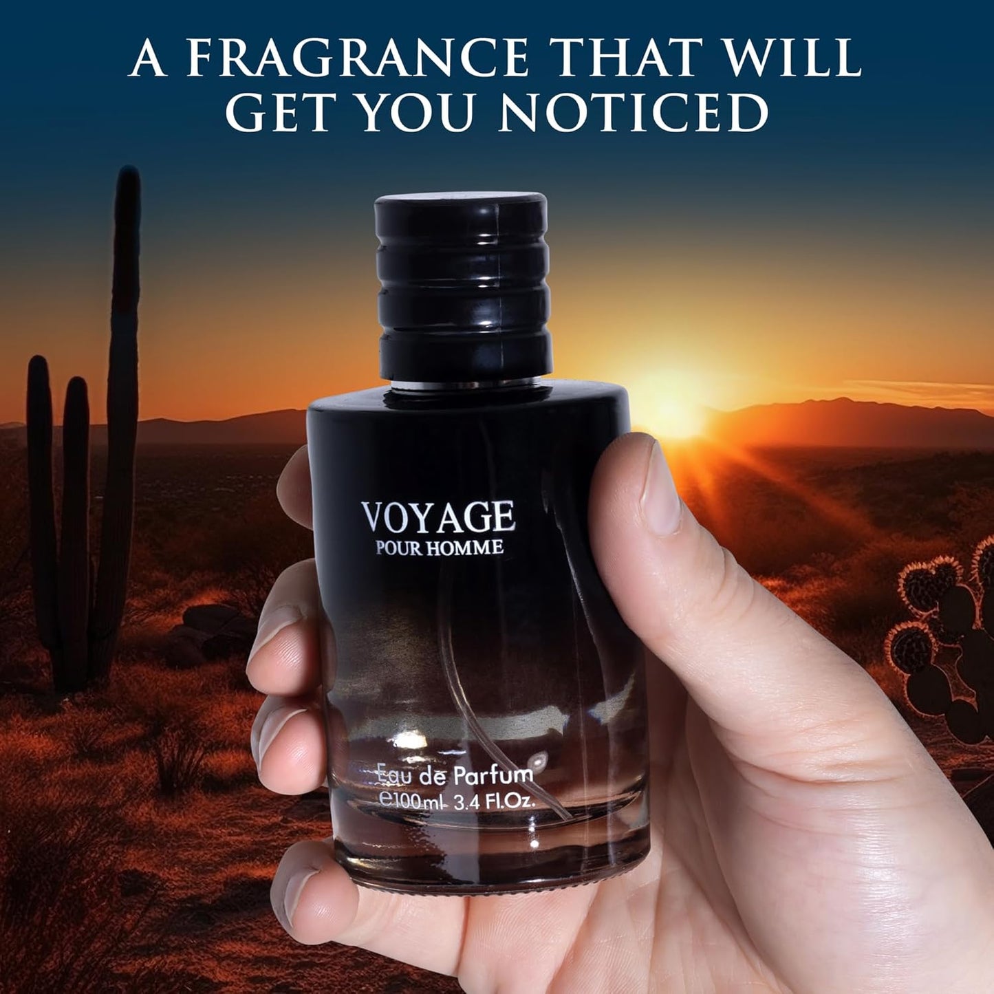 Voyage for Men Eau De Parfum - Sophisticated Male Fragrance Composition of bergamot, Pepper, Lavender, Star Anise & Nutmeg - Base of Peppery & Vanilla - Go-To Daily Scent - Elegant 100ml Bottle