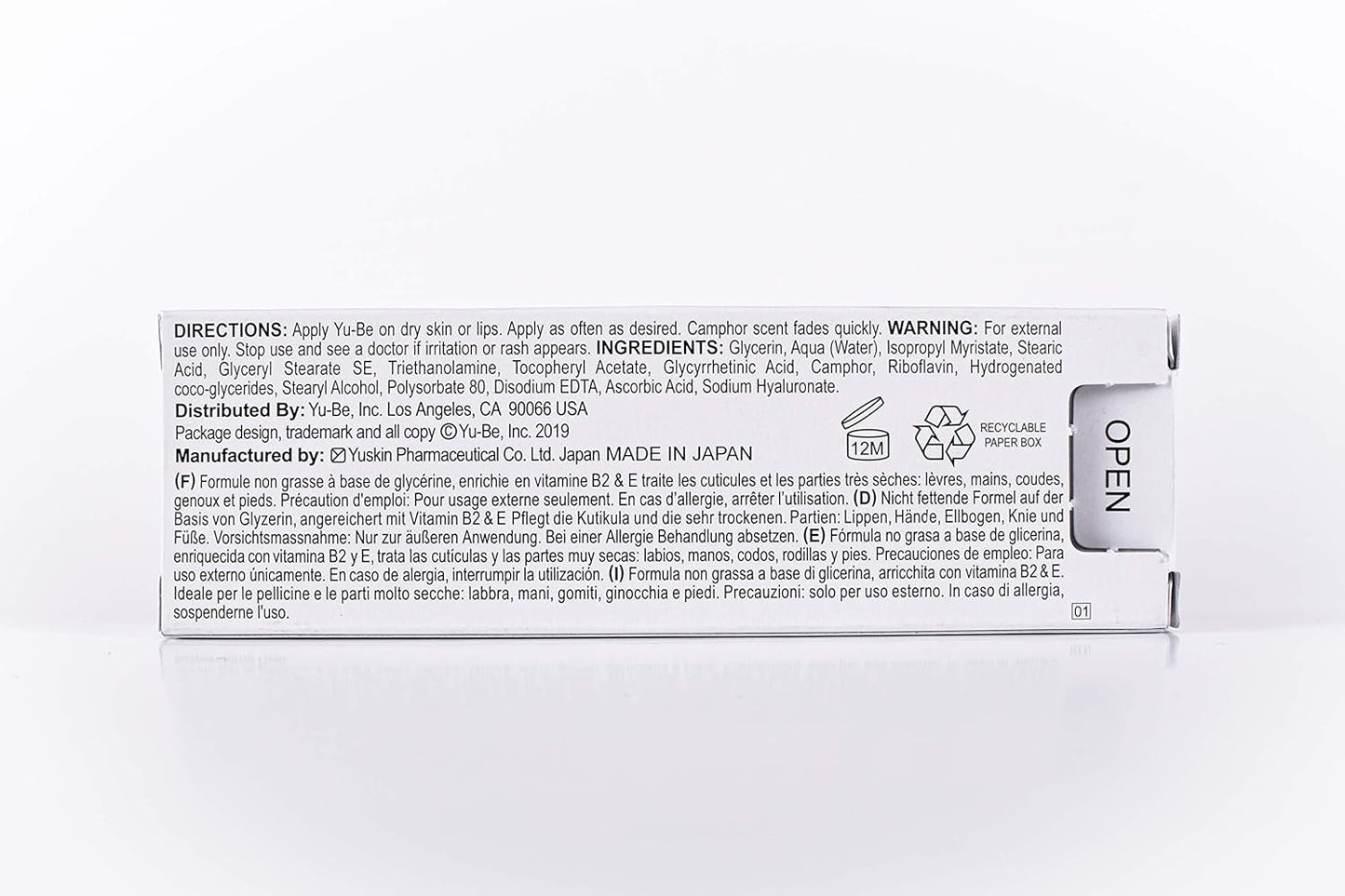 Yu-Be Moisturizing Skin Cream Tube - Hydrating Cream for Night & Day | Relieving Moisturizer for Dry Skin | Safe for Face & Body | Softens Hands & Feet | Vegan | Paraben Free (1 fl oz/28mL)