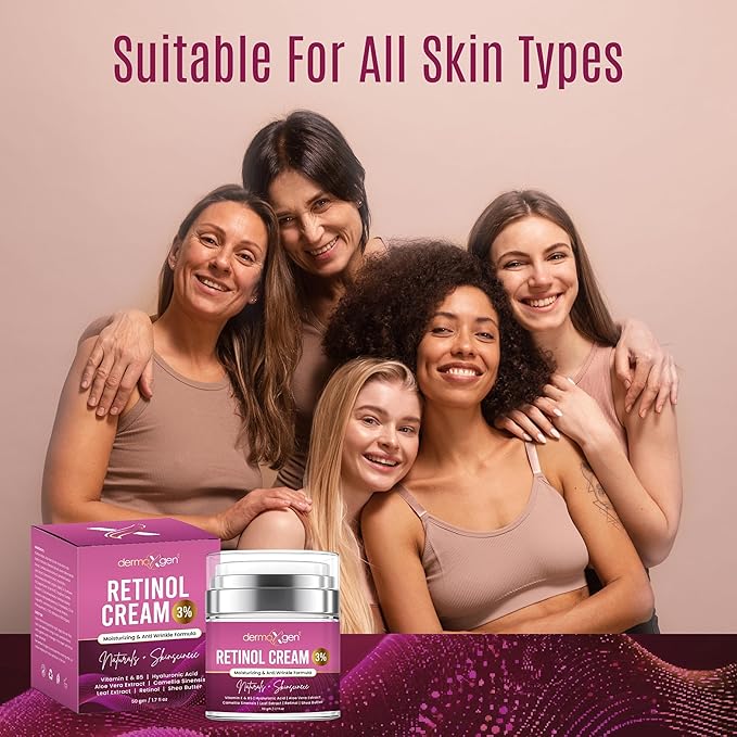 Retinol Cream – 3% (Percent) Retinol Cream for Face with Hyaluronic Acid – Anti-Aging Face Cream for Fine Lines and Wrinkles – Hydrating Face Moisturizer with Shea Butter, Aloe Vera