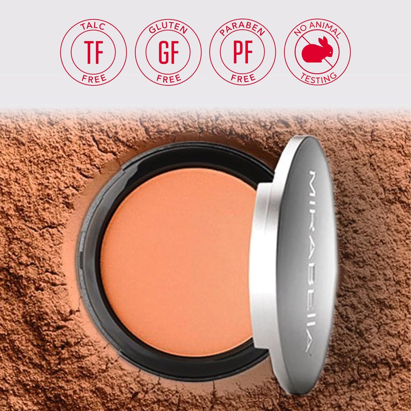 MIRABELLA - Pure Press Foundation, HD-Finish Pressed Powder, Buildable Mineral Pressed Powder Compact with Nourishing Jojoba, Age-Defying Makeup for All Skin Types, Original Fair I