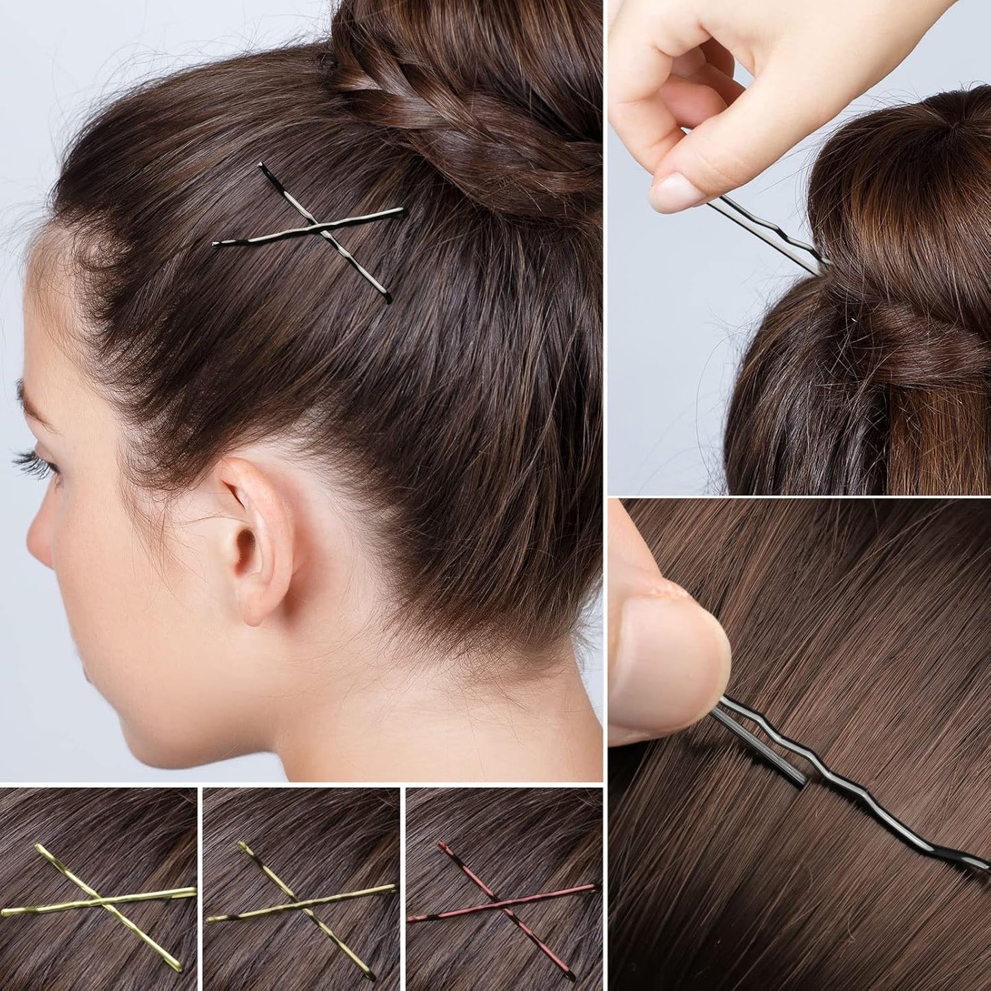 200PCS 2.4Inch Bobby Pins Multi color,Pain-Free Bobby Pins for All Hair Types,Hair Pins for Women Girls,Hairpins for Buns with Box(Multicolor)