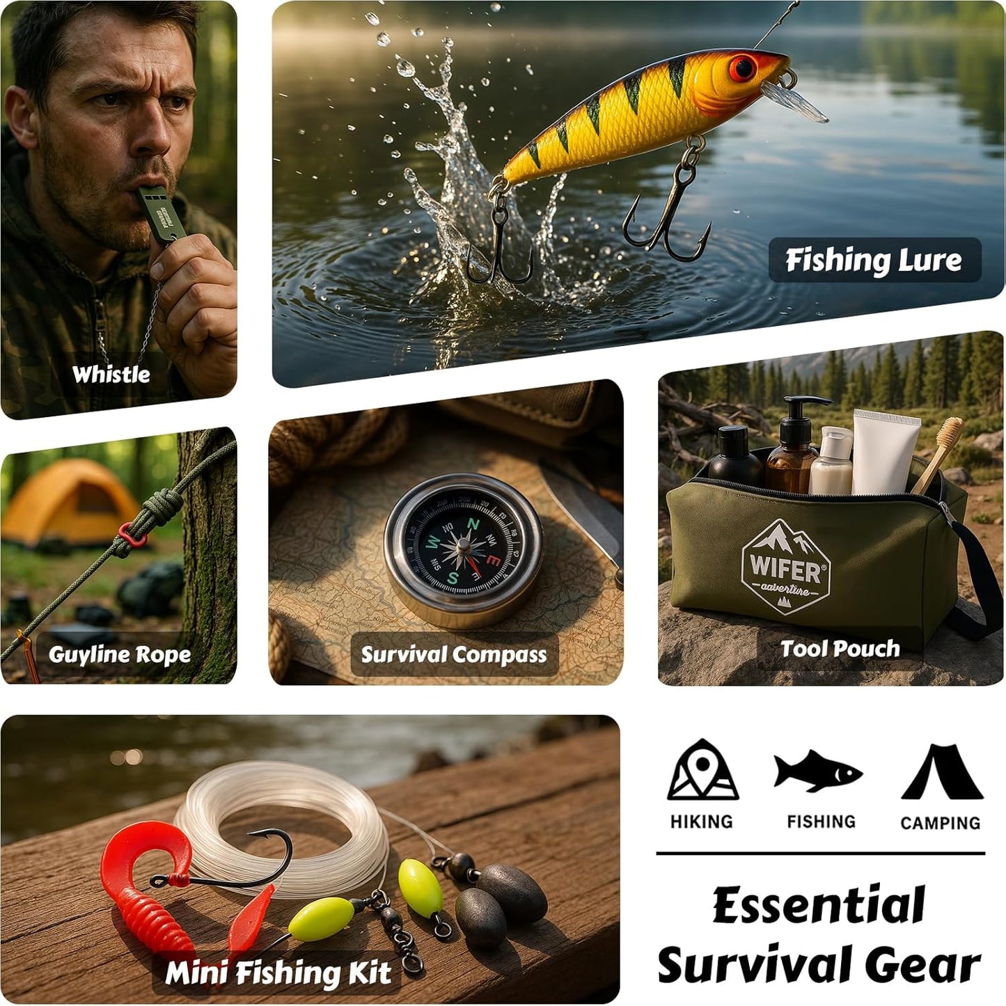 Survival Kit Advent Calendar 2025 for Men – 24 Days Christmas Countdown Survival Tools for Adult Teen, Xmas Holiday Surprise Gifts for Outdoor Enthusiasts, Camping, Fishing, Hunting, Hiking