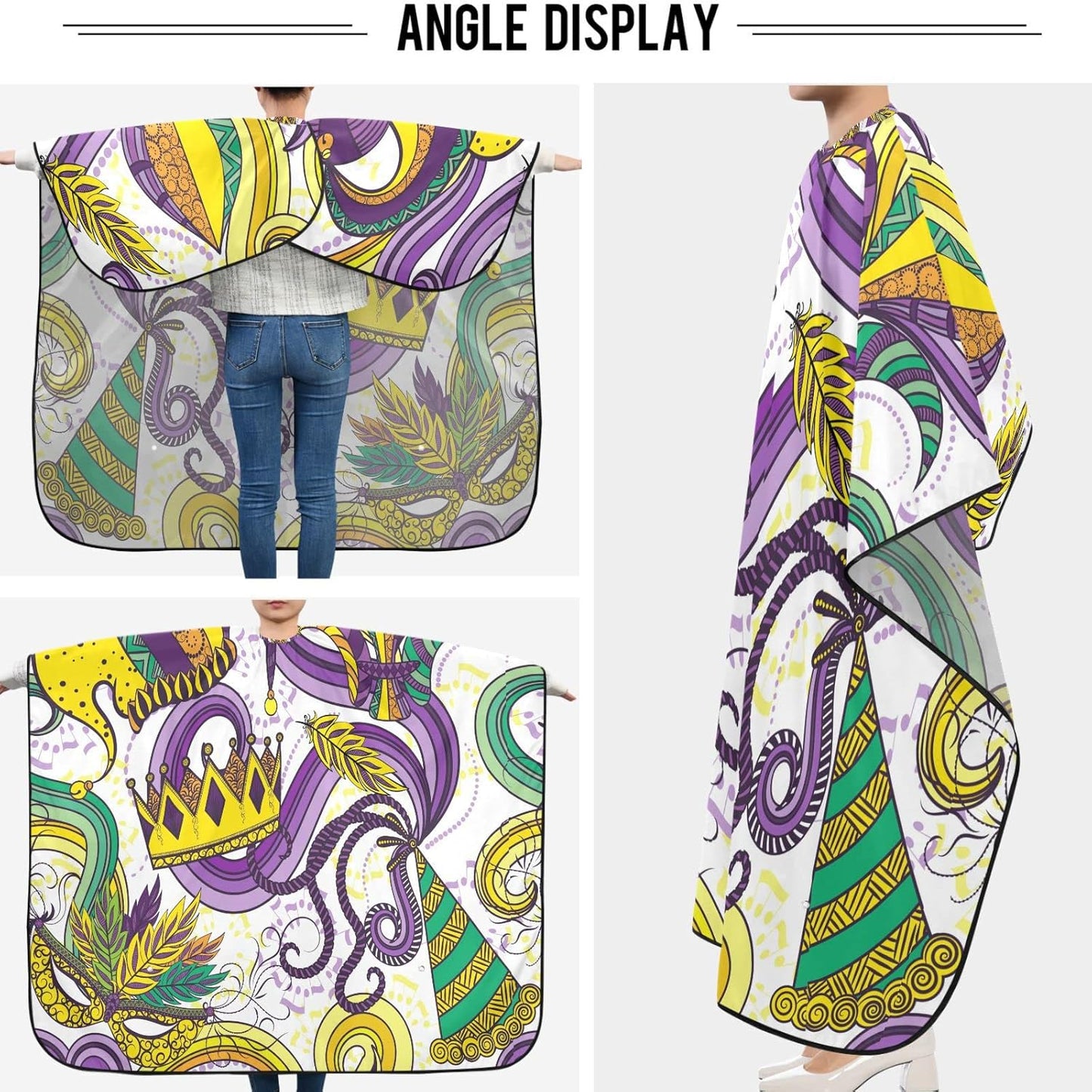 visesunny Professional Barber Cape Polyester Hair Cutting Clippings Catcher Grooming Cape Apron for Shaving Trimming For Men