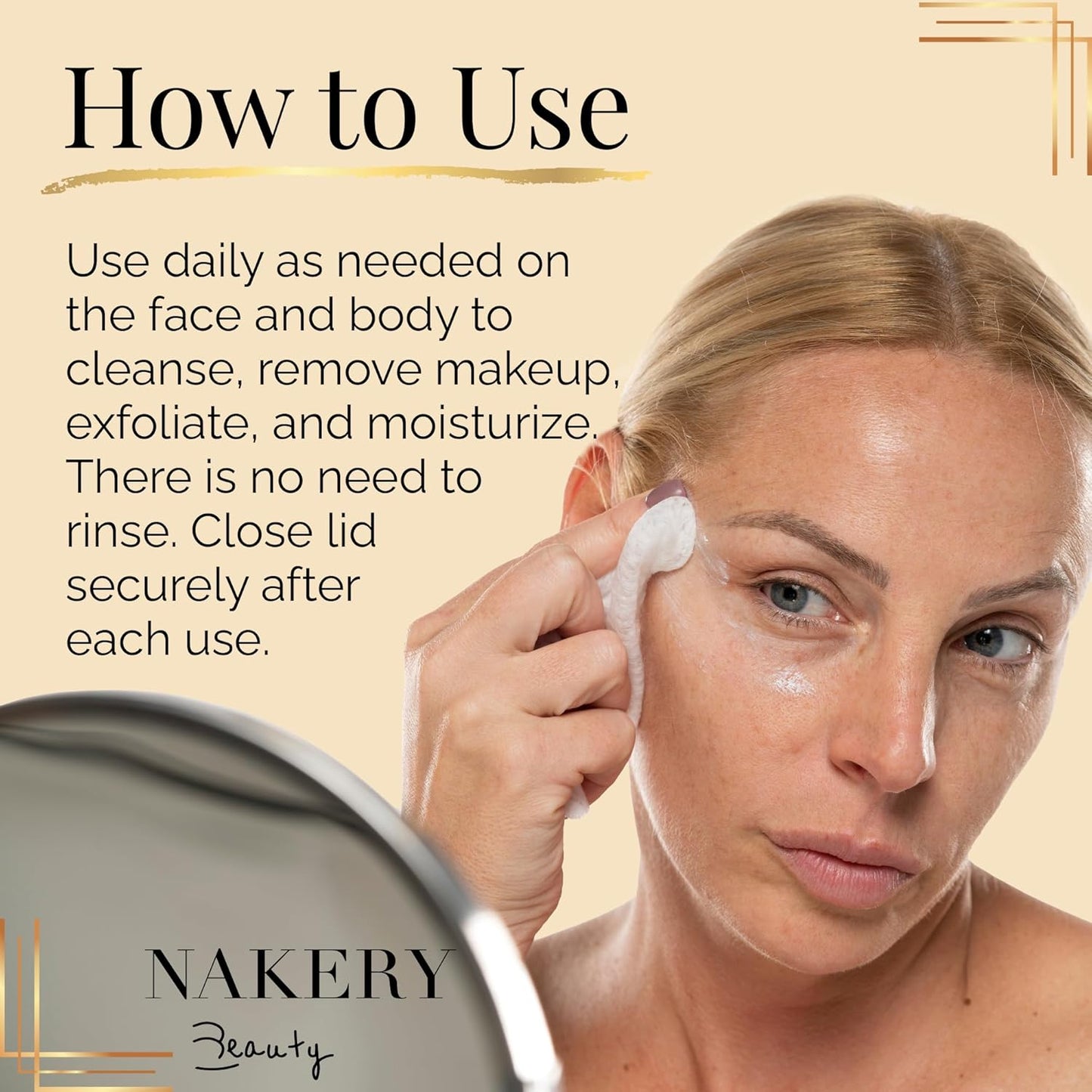 Nakery Makeup Remover Wipes for Face, 5-in-1 Infused Cleansing Towelettes, Gentle Exfoliating Wipe for Women, Eye Makeup Eraser for Sensitive Skin, Anti Aging Skincare, Hydrating Formula