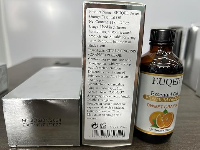 Sweet Orange Essential Oil 118mL Pure Sweet Orange Oil Premium Fragrance Essential Oil with Glass Dropper for Diffuser, Soap & Candle Making - 4Fl. Oz