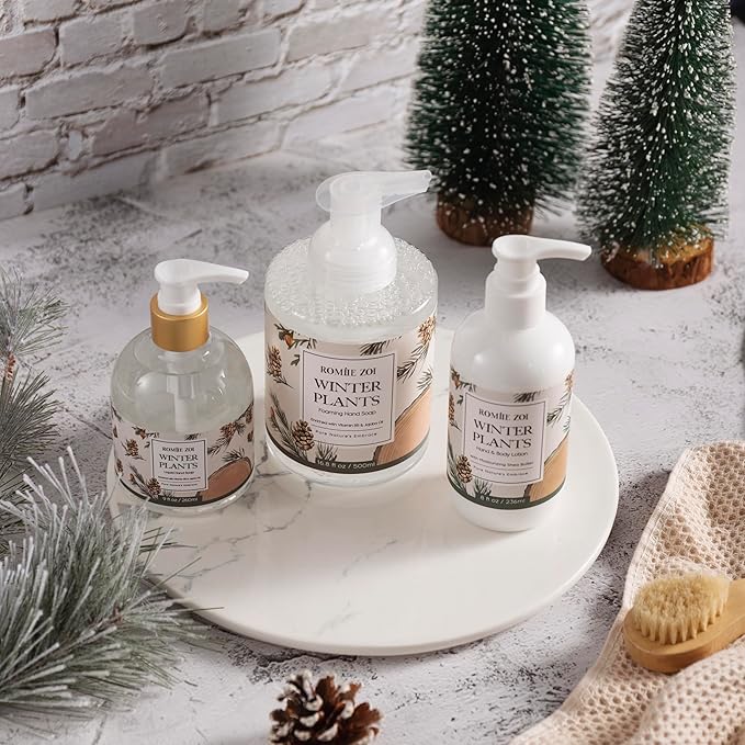 Christmas Hand & Body Lotion with Moisturizing Shea Butter - Winter Plants - Infused with Winter Pine Scent - 236 ML / 8 FL OZ