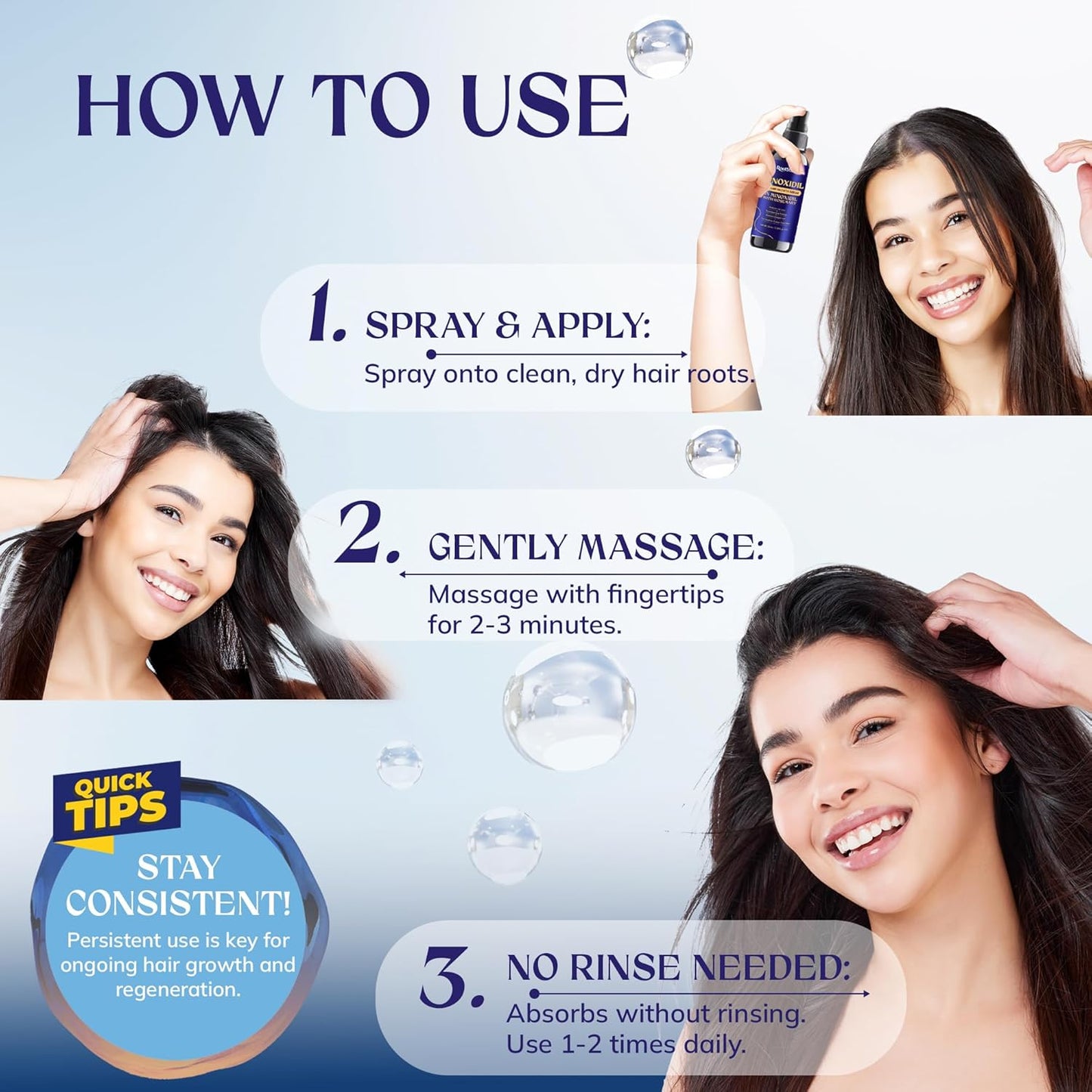 5% Minoxidil Hair Growth for Men and Women: 4-Pack Extra Strength Minoxidil Hair Loss Treatment Serum with Rosemary for Faster Stronger Thicker Hair Growth - 240 ML