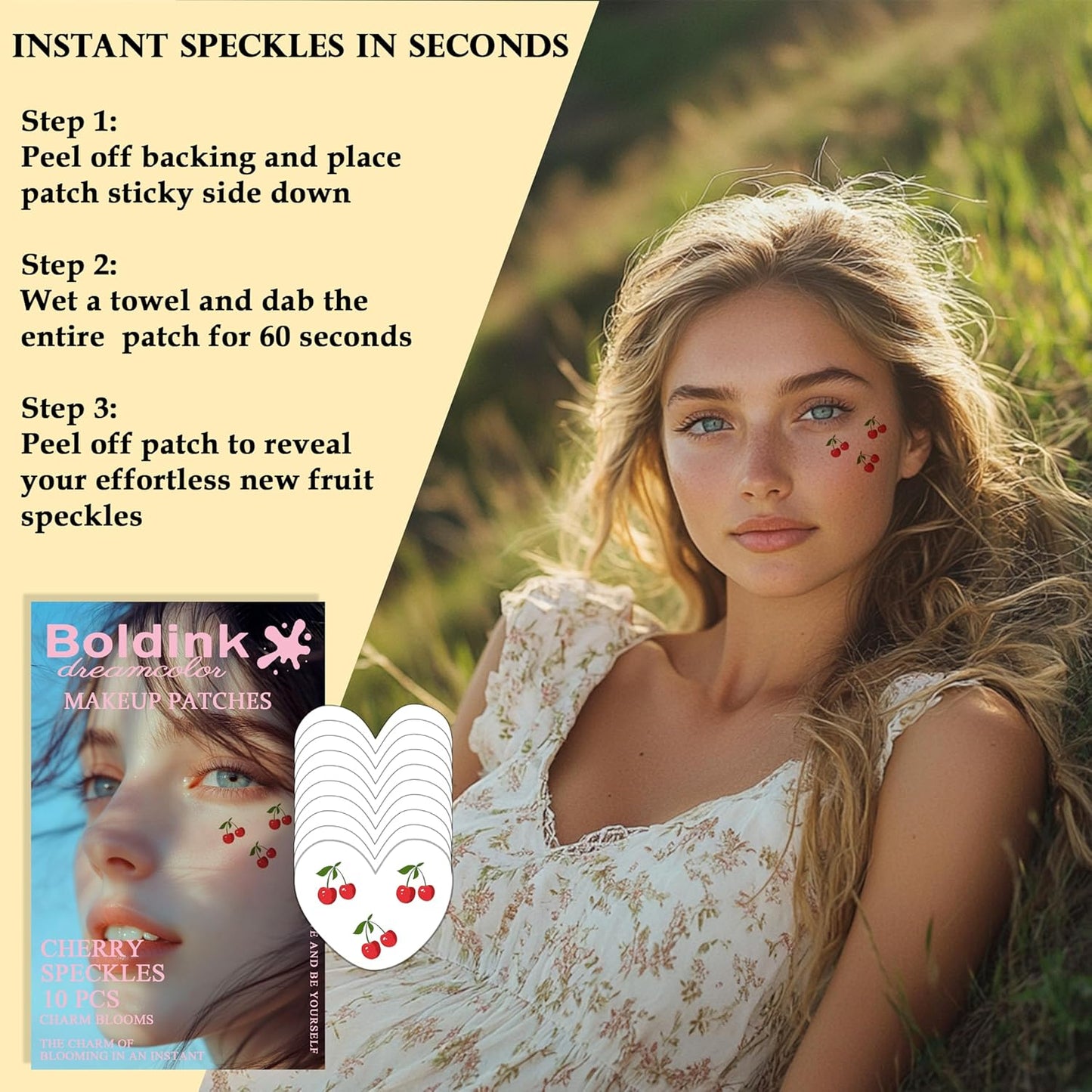 10pcs Cherry Face Makeup Patches, Temporary Facial Cherry Patches For Women, Waterproof, Adult