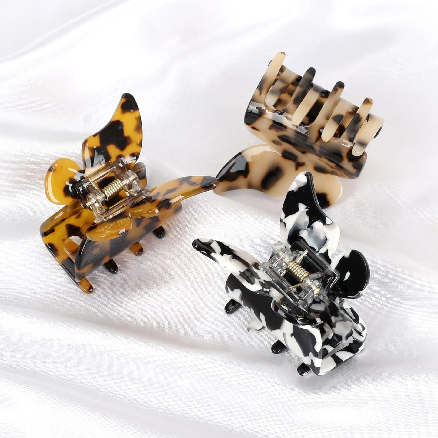 Butterfly Hair Clips Hair Claw Butterfly Tortoise Shell Jaw Clips 2.3 inch Beautiful Hair Accessories for Girls and Women. (3 pack)