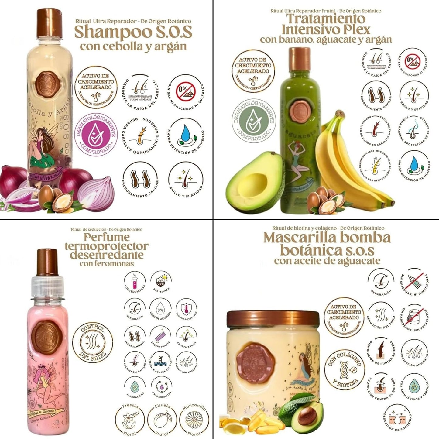 Aftercare for Ritual Botánico Keratina Orgánica | Treatment to Straighten, Repair and Relax Hair | All Natural, Organic & Vegan Ingredients | Product of Colombia | 4 Piece Kit