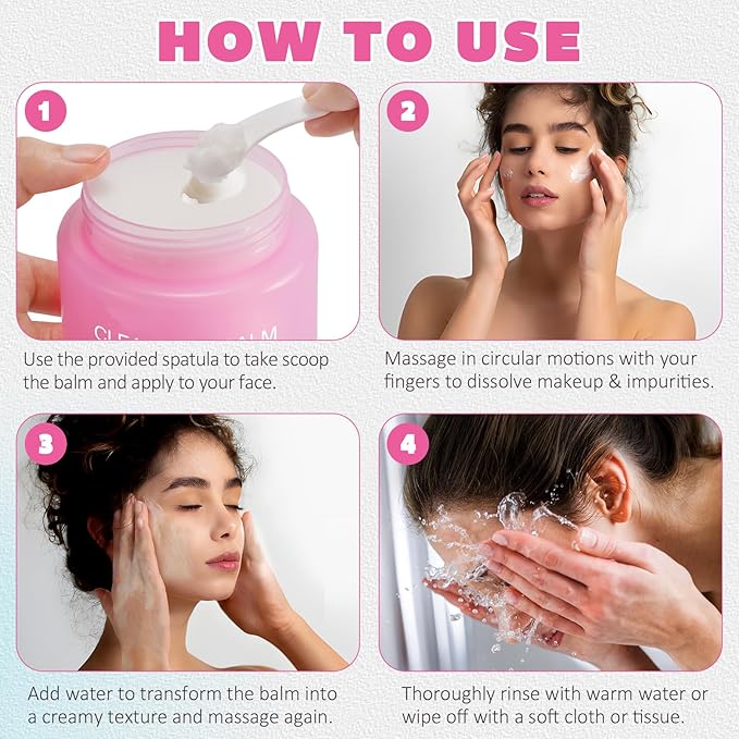 Cleansing Balm Makeup Remover, Facial Deep Clear Cleansing Balm for Makeup Removal, Hydrating & Nourising Face Cleanser, Korean Skincare, Christmas Holiday Gift for Women,100ml