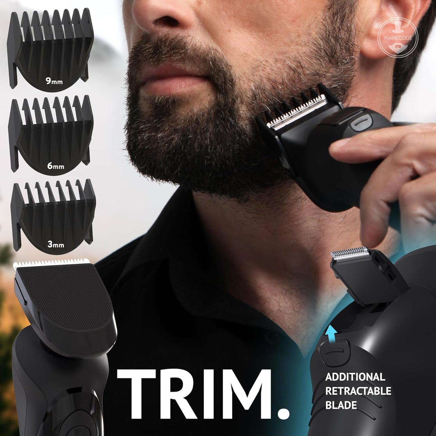 MANECODE® 7-in-1 Electric Razor for Men - Shaver with Floating 8 Contouring Technology® and IQ Cleaning Sensor®