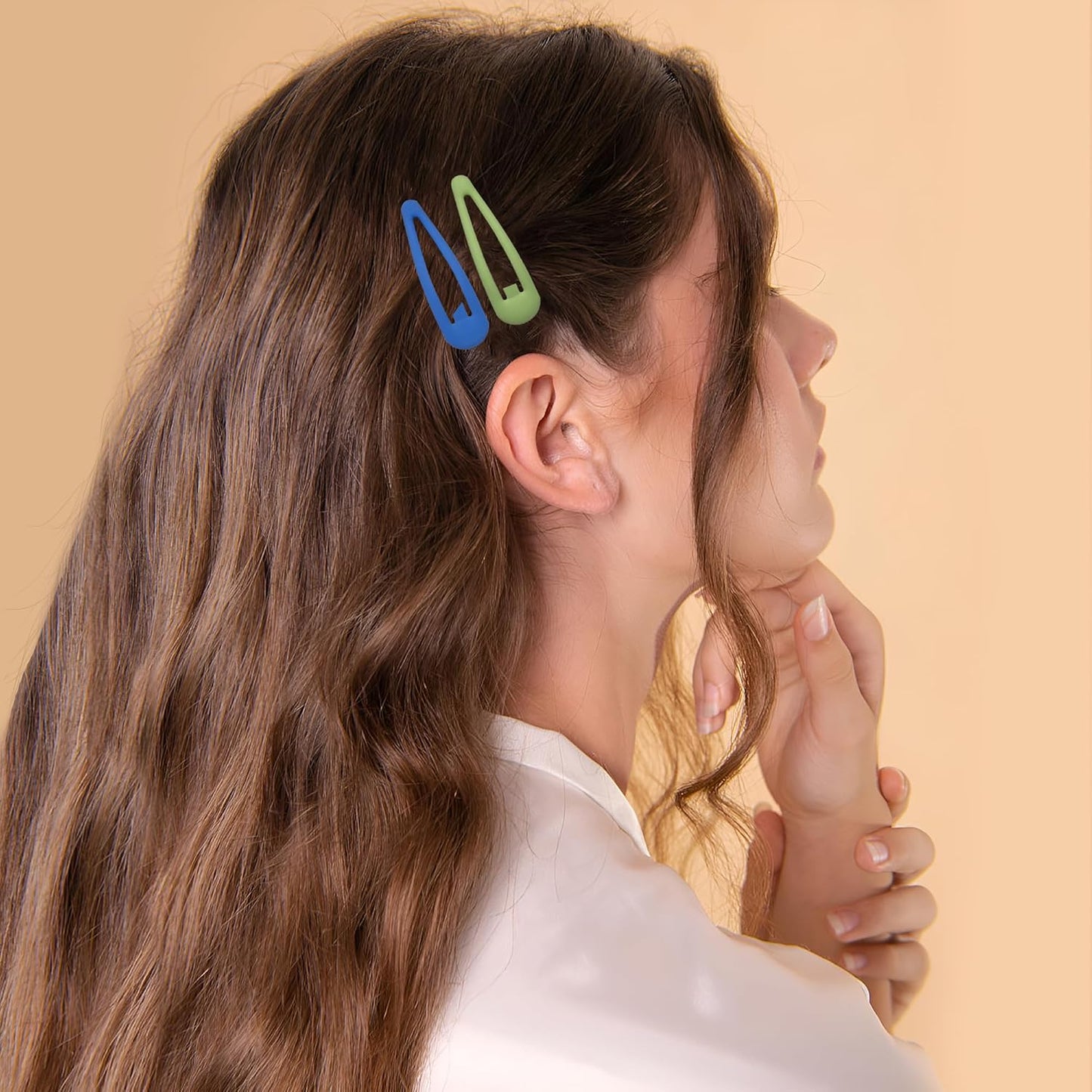 Small Hair Barrettes For Women No Slip Metal Snap Clips For Thin And Fine Hair,Matte Rainbow Colors,20 PCS,1.97 x 0.5 Inch.