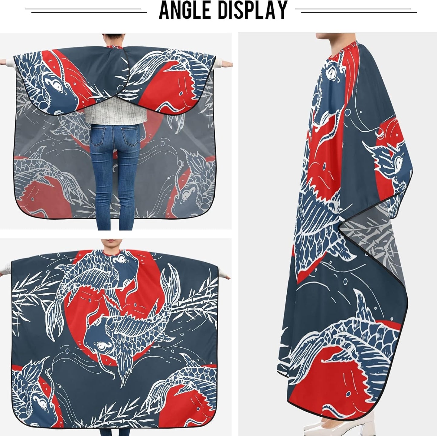 visesunny Professional Barber Cape Polyester Hair Cutting Clippings Catcher Grooming Cape Apron for Shaving Trimming For Men