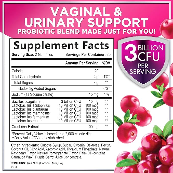 Women's Probiotic - Probiotics for Women 3 Billion 60 Gummies