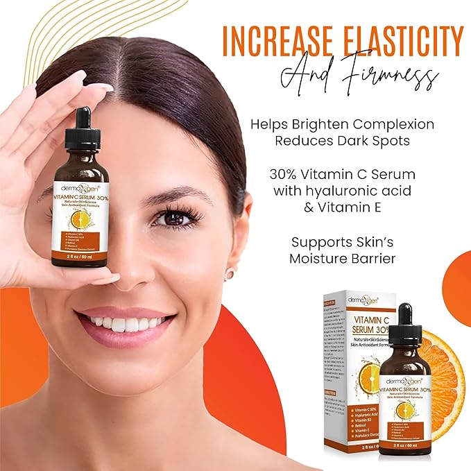 30% Vitamin C Serum for Face, Hyaluronic Acid & Vitamin E - Natural & Organic Anti Wrinkle & Skin Rejuvenator Moisturizer Vitamin C for All Skin - Anti Aging Serum (2 FL OZ)