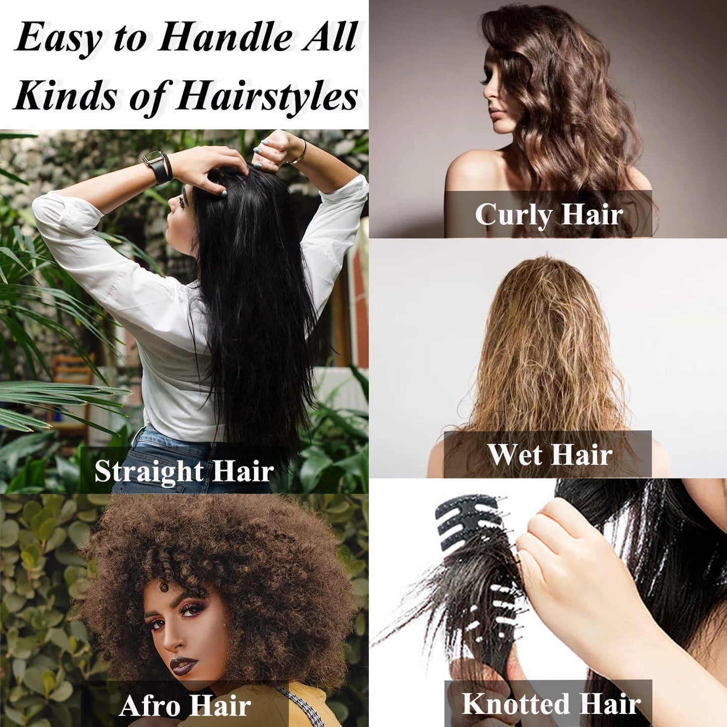 2PCS Large Wide Tooth Comb, Shower Combs with Hook for Wet Curly Hair, Premium Big Hair Brush Combs to Detangle Curls, Women Detangler Comb for Detangling Wigs, Styling Dry Thick Long Cabello