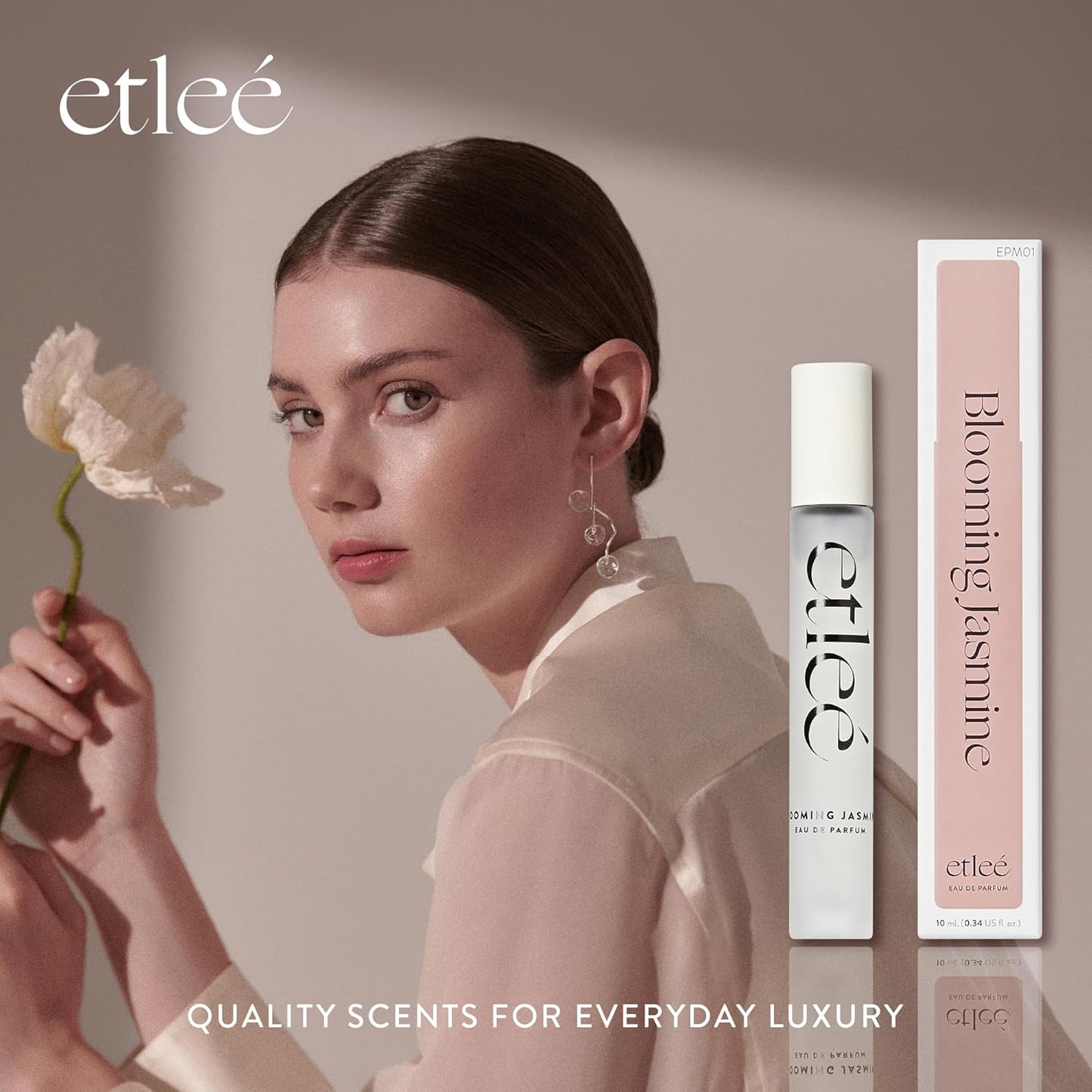 Blooming Jasmine Eau de Parfum 0.34oz, Long Lasting Perfume Inspired by Val's Born in Roma, Oriental Floral Notes With Vanilla, Neroli, Citrus Bergamot & Musk, Luxury Fragrance for Women & Men