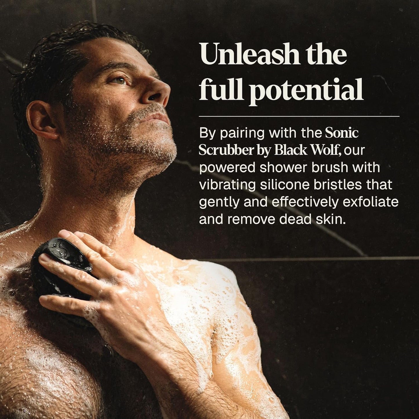 Black Wolf Salicylic Acid Body Wash for Men, 1 Liter - Men's Acne Body Wash - Charcoal Helps Reduce Acne Breakouts & Cleanse Your Skin - Full Coverage & Deep Clean Treatment - Men's Bodywash