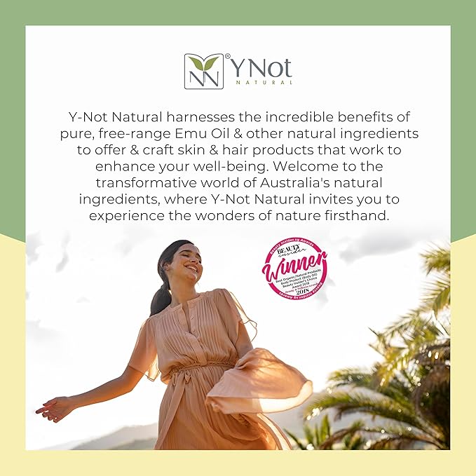 Emu Oil Pure Skin Moisturizer - Nail, Body, Face, Scalp & Hair Moisturizer with Omega 3, 6, 9, Vitamins, & Minerals - Australian Emu Oil for Skincare by Y-Not Natural - Pink Sugar 60ml