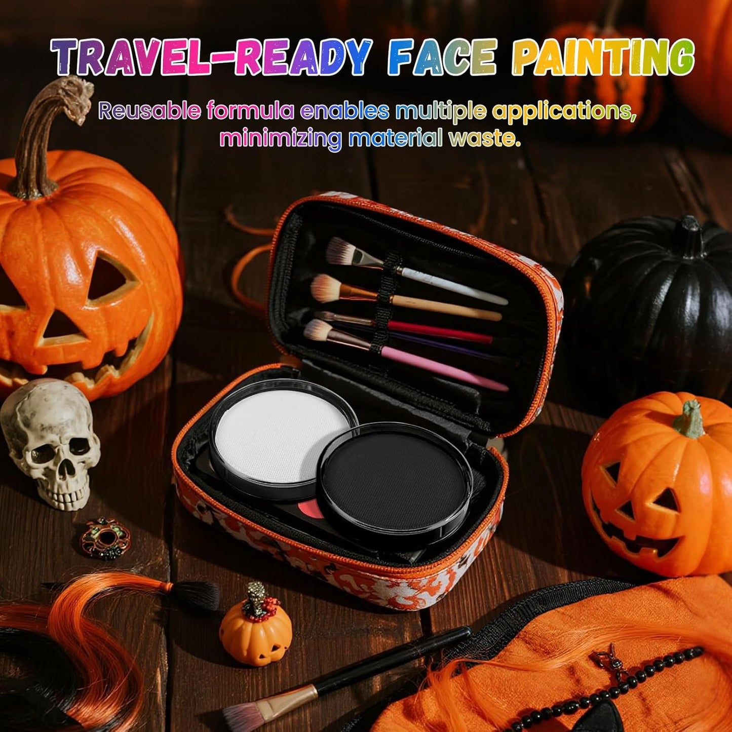 Black and White Face Paint, Water Based Facepaint, Non Toxic Body Paint, High Pigment Face Painting for Halloween, Easter, Themed Parties, Cosplay 1.06 Oz.