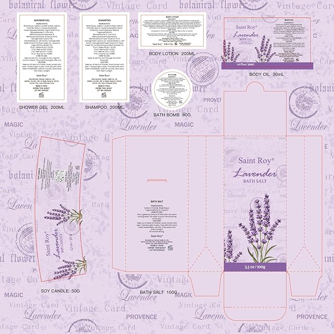 Lavender scented gifts for mom Spa Gift Baskets for Women - spa baskets for women gift Lavender Gifts for Women, Bath Set with Shower Gel, Home Spa Kit Gifts for Her, Christmas, Mothers Day