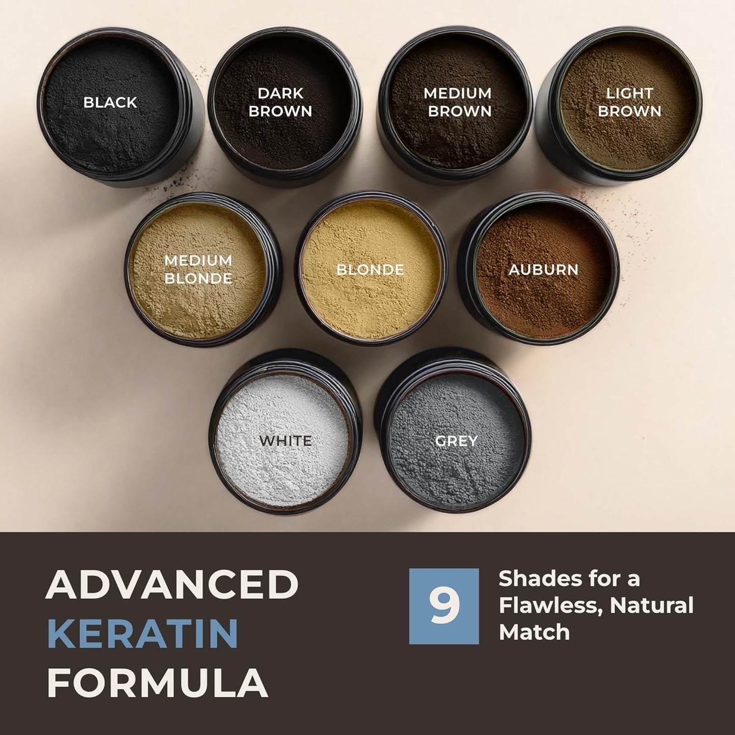 Keratin Hair Fibers for Men & Women - Fill In Fine or Thinning Hair, Instantly Thicker, Fuller Looking Hair (White 15g)