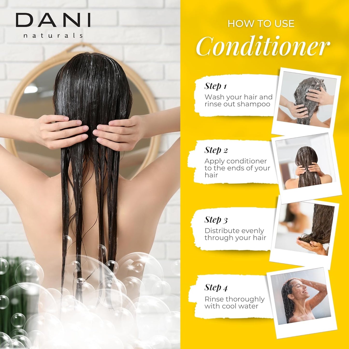 DANI Naturals Conditioner – Sandalwood Vanilla, Strengthening & Thickening for Fuller-Looking Hair, Lightweight & Hydrating, Vegan & Color-Safe, 12 oz