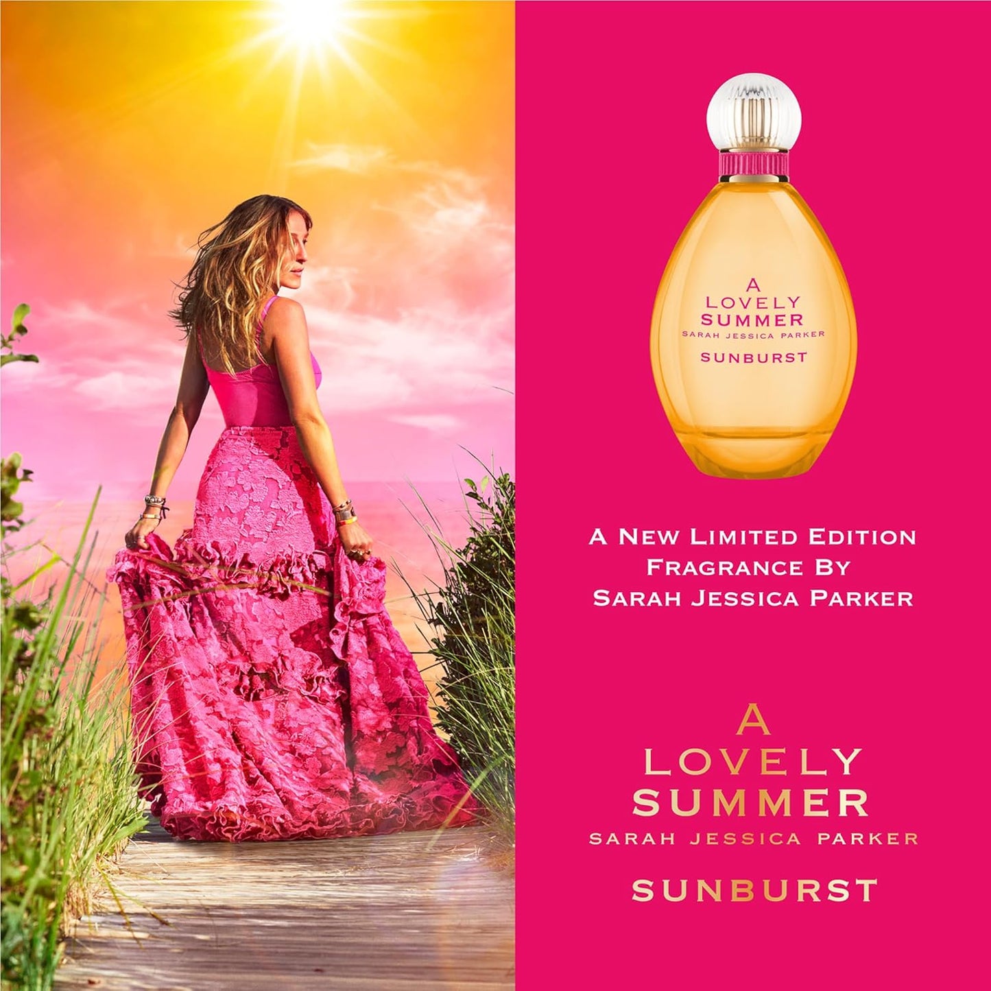 SJP Sarah Jessica Parker A Lovely Summer Sunburst Eau de Parfum 100ml Spray, Bright and Uplifting Female Perfume, Long-Lasting Fragrance For Women - Genuine Perfume for Women
