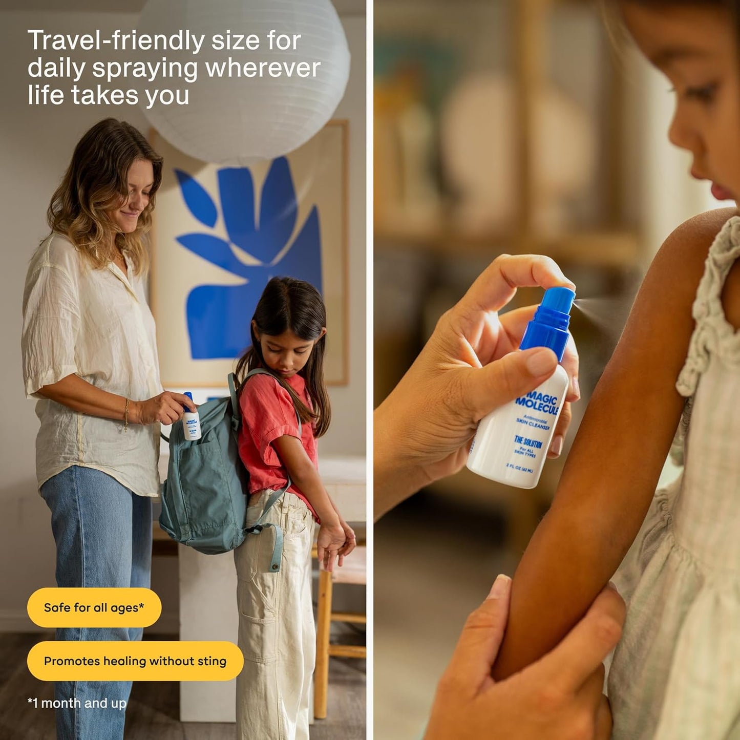 Magic Molecule Skin Cleanser for All Types, Hypochlorous Acid Spray Helps Heal Acne Prone, Eczema and Itchy Rashes and 50 Other Skin Ailments, 8 oz Spray (Pack of 3)