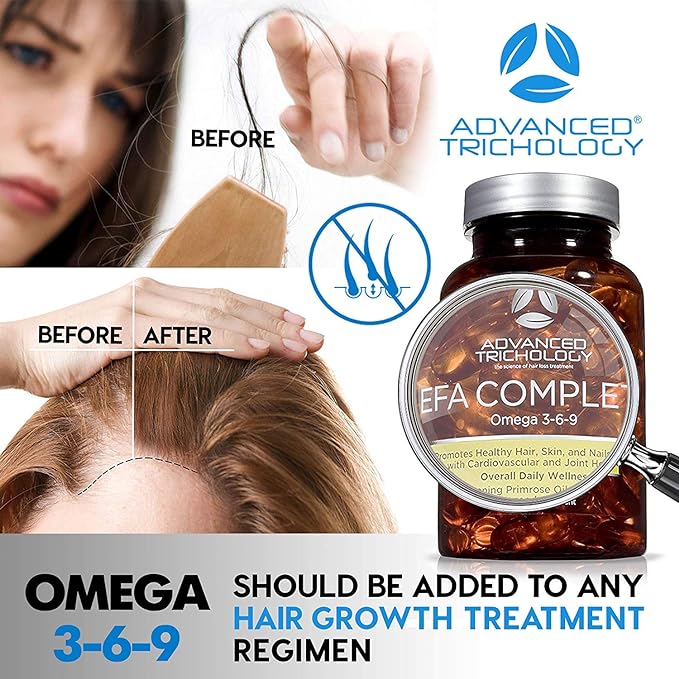 EFA COMPLETE with Optimal OMEGA 3 6 9 levels of High Potency Flax Oil, Fish Oil, Borage Oil, and Evening Primrose Oil 800mgs (90count) 3rd Party Tested - High in GLA and 369 Omegas