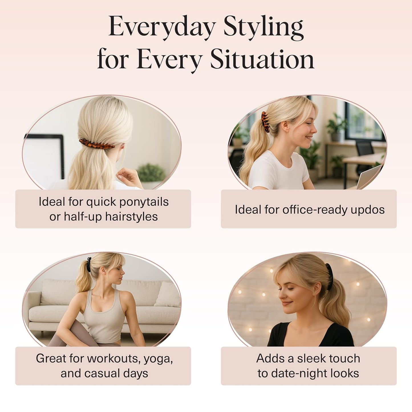 Kitsch Banana Clip – Retro 80’s Style Hair Clips for Women, Secure & Durable No Crease Banana Clips for Styling, Ponytails & Updos | Ideal Gifts for Women – Black & Tort, 2pc Set