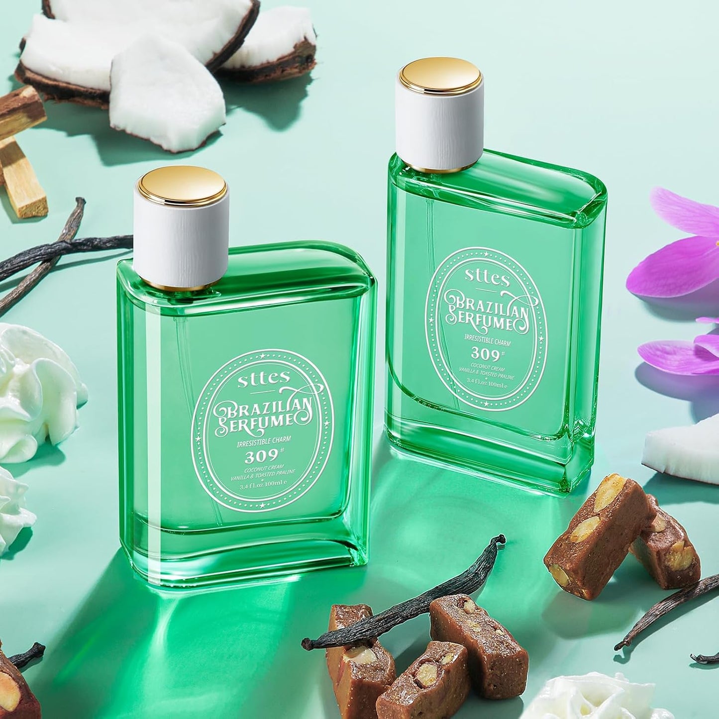 Sttes Perfume 309# (Irresistible Charm) โ Eau de Parfum 100ml (3.4 fl oz) โ Coconut Cream, Vanilla, Toasted Praline