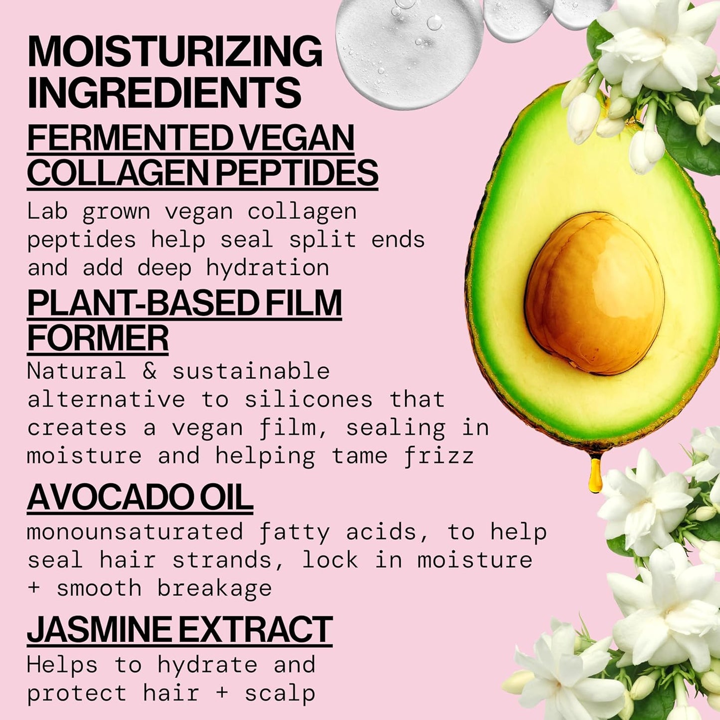 Pacifica Hair Conditioner - Vegan Collagen Hydrating, Haircare, Avocado Oil, Vitamin B5, Add and Restore Shine, For Dry and Damaged Hair, Sulfate and Silicone Free, Hair Care, 8 fl oz (1 Count)