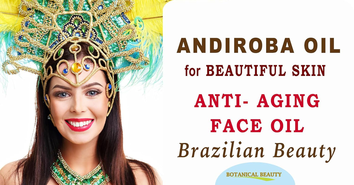 Botanical Beauty Brazilian ANDIROBA OIL 100% Pure Natural Virgin Unrefined Cold-pressed carrier oil 0.5 Fl oz 15 ml For Face, Skin, Body, Hair, Lip, Nails, Rich in vitamins C, E
