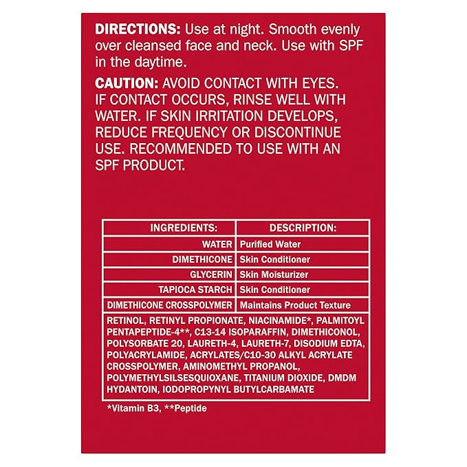 Olay Retinol 24 Face Moisturizer, Anti-Aging Night Cream for Women, Fragrance-Free, Non Greasy - Anti-Wrinkle, Smooth Fine Lines, Tightening, Hydrating Skin Care - Peptides, Glycerin, 1.7 Oz