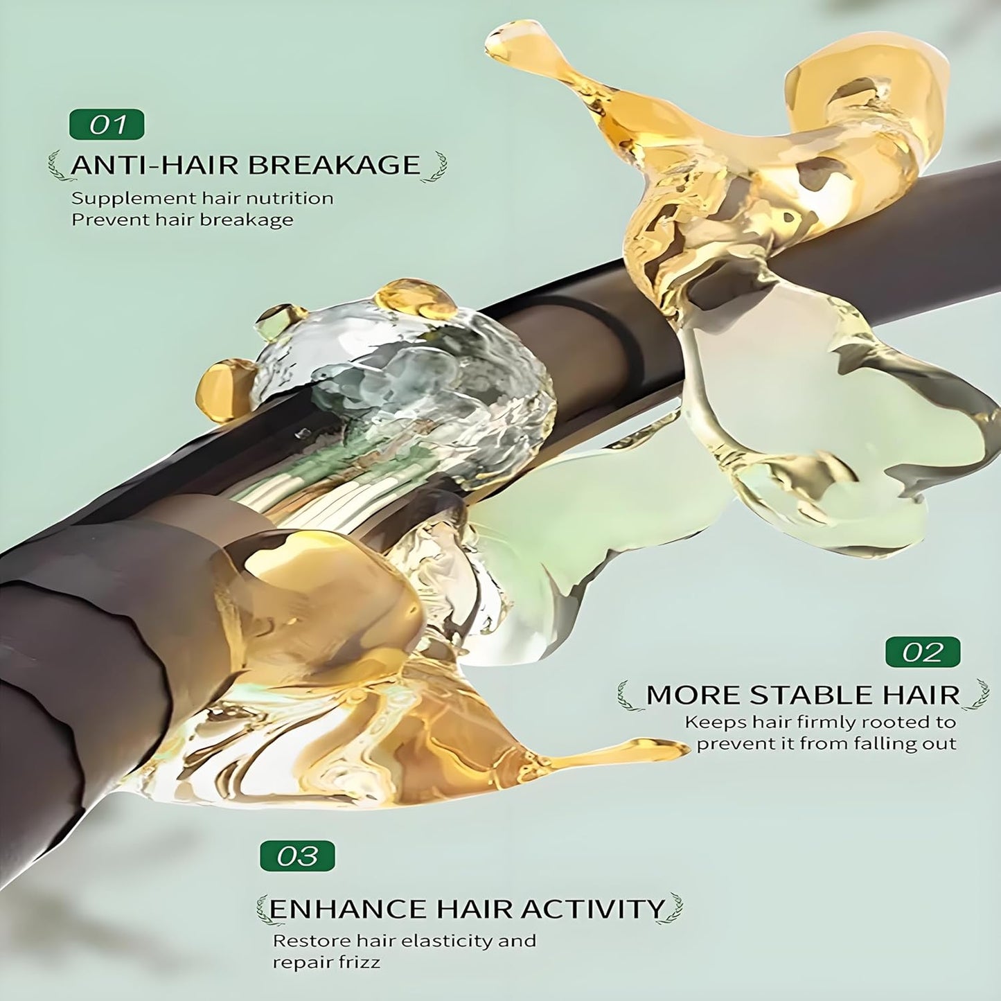 Hair Growth Oil, Botanical Scalp Oil with Herbal Infusion, Nourishes Damaged Hair, Prevents Hair Loss, Plant-Based Formula for All Hair Types – 2oz (1PCS)