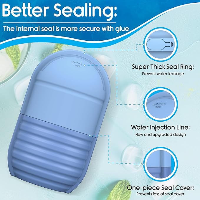 1Pcs Ice Roller for Face, Ice Face Roller, Reusable Silicone Ice Mold for Face, Facial Beauty Ice Roller Skin Care Tools for Shrink Pores Anti Wrinkle Reduce Puffiness (Brown)