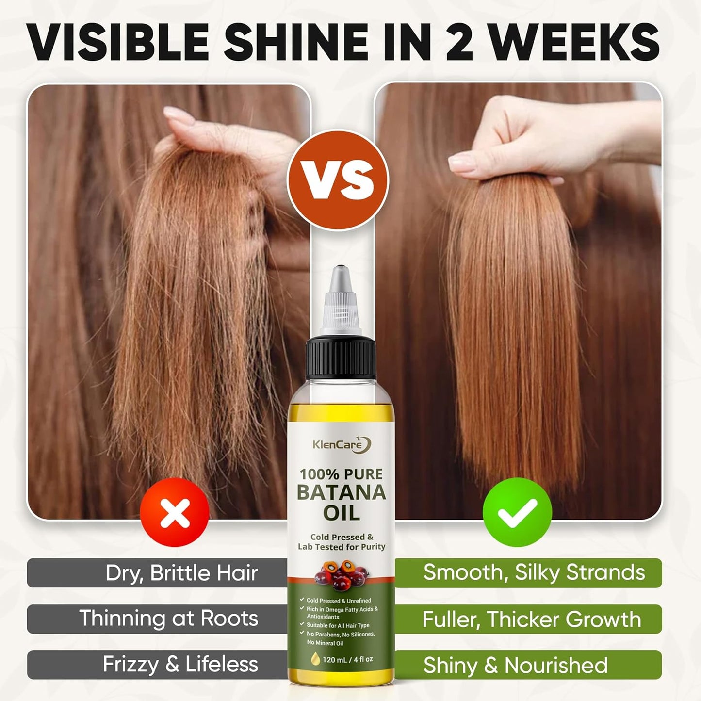 100% Pure Unrefined Batana Hair Oil – Raw Cold-Pressed Organic Hair Growth & Scalp Treatment, 120 mL (4 fl oz) – 100% Natural from Honduras