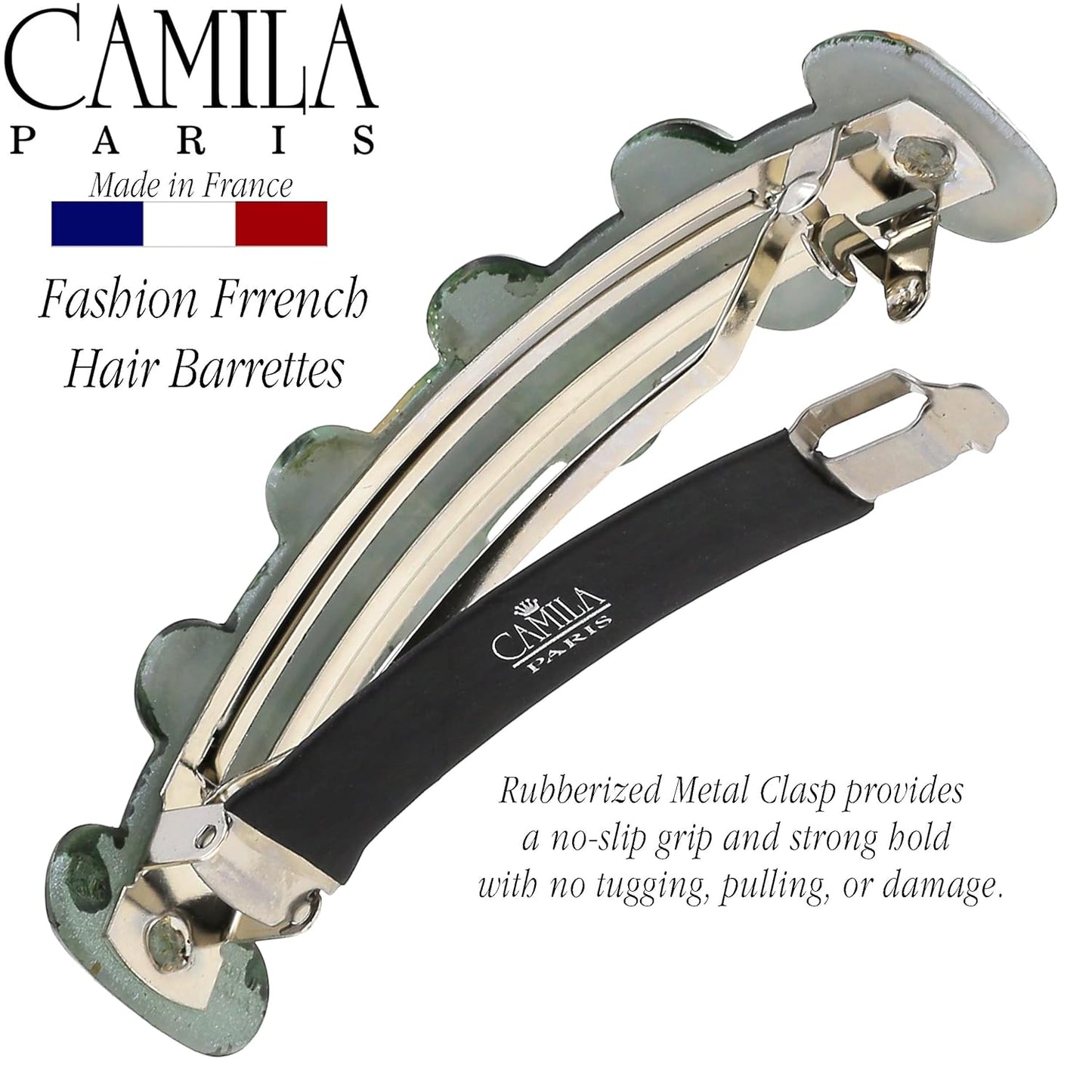 Camila Paris CP3298 French Hair Barrette Clip for Girls for Thick Curly Wavy Long Hair, Strong Hold Grip Hair Clips for Women, Automatic, No Slip Durable Styling Girls Hair Accessories, Made in France