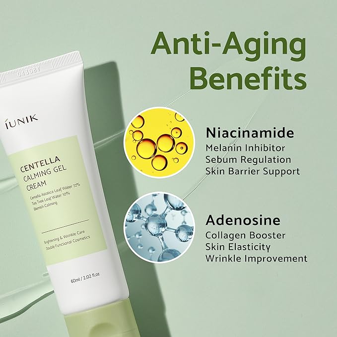 IUNIK Centella Mini Set, Travel Friendly Skincare Set, Ultra calming and hydrating for sensitive skin: Tea Tree Relief Toner,Serum, Centella Calming Gel Cream
